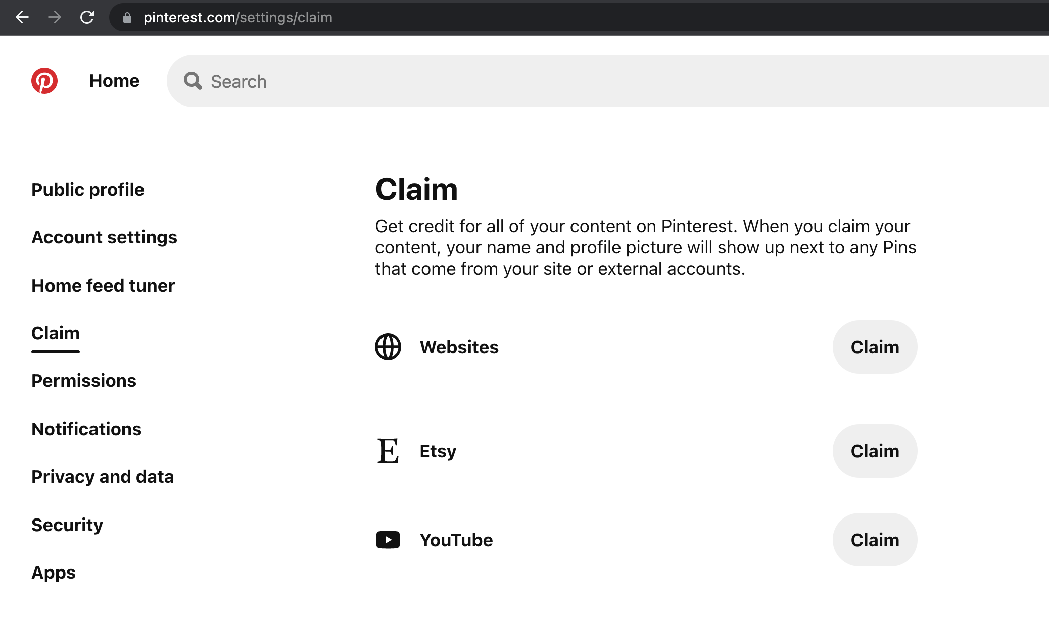 Verify domain on pinterest