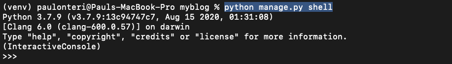 Start the Python interactive interpreter