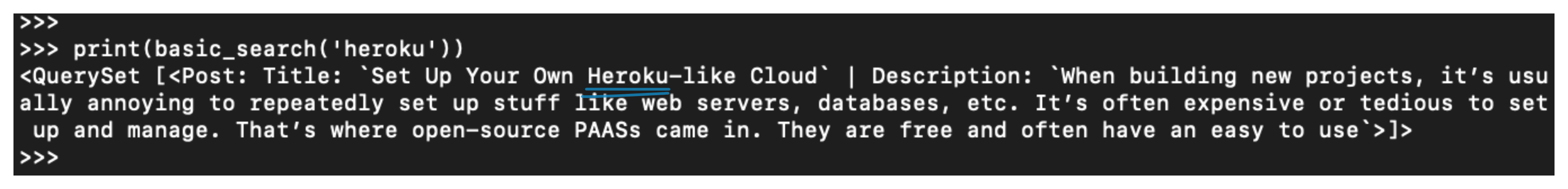 search for the term heroku