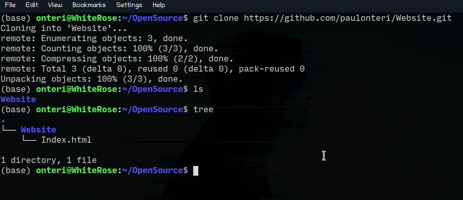 Folder content using the ālsā and ātreeā command